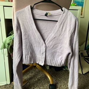 H and M lilac size xs crop cardigan